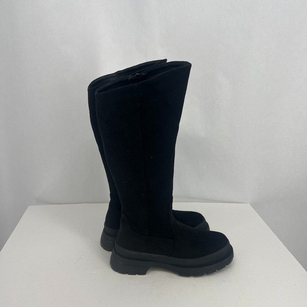 Dream Pairs Mesmerize Chunky Lug Sole Knee High Boots Black Suede